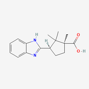 molecular formula C16H20N2O2 B8009748 (1S,3R)-3-(1H-benzimidazol-2-yl)-1,2,2-trimethylcyclopentane-1-carboxylic acid 