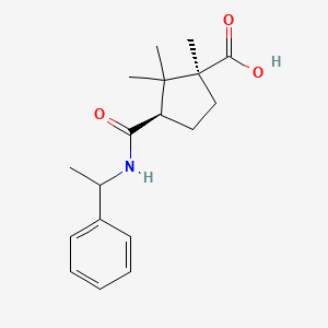 molecular formula C18H25NO3 B8009756 (1S,3R)-1,2,2-trimethyl-3-(1-phenylethylcarbamoyl)cyclopentane-1-carboxylic acid 