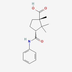 molecular formula C16H21NO3 B8009771 (1S,3R)-1,2,2-trimethyl-3-(phenylcarbamoyl)cyclopentane-1-carboxylic acid 