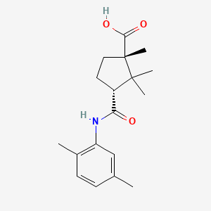 molecular formula C18H25NO3 B8009783 (1S,3R)-3-[(2,5-dimethylphenyl)carbamoyl]-1,2,2-trimethylcyclopentane-1-carboxylic acid 