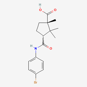 molecular formula C16H20BrNO3 B8009793 (1S,3R)-3-[(4-bromophenyl)carbamoyl]-1,2,2-trimethylcyclopentane-1-carboxylic acid 