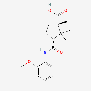 molecular formula C17H23NO4 B8009805 (1S,3R)-3-[(2-methoxyphenyl)carbamoyl]-1,2,2-trimethylcyclopentane-1-carboxylic acid 