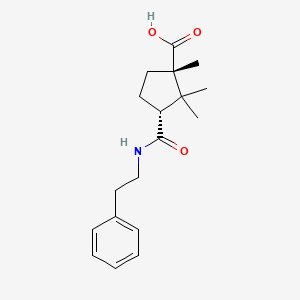 molecular formula C18H25NO3 B8009816 (1S,3R)-1,2,2-trimethyl-3-(2-phenylethylcarbamoyl)cyclopentane-1-carboxylic acid 