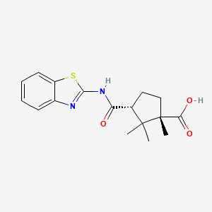 molecular formula C17H20N2O3S B8009818 (1S,3R)-3-(1,3-benzothiazol-2-ylcarbamoyl)-1,2,2-trimethylcyclopentane-1-carboxylic acid 