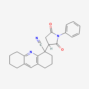 molecular formula C24H23N3O2 B8009834 4-(2,5-Dioxo-1-phenylpyrrolidin-3-yl)-1,2,3,4,5,6,7,8-octahydroacridine-4-carbonitrile 