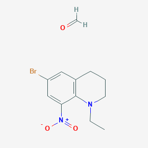 molecular formula C12H15BrN2O3 B8009835 6-Bromo-1-ethyl-8-nitro-1,2,3,4-tetrahydroquinoline; formaldehyde 