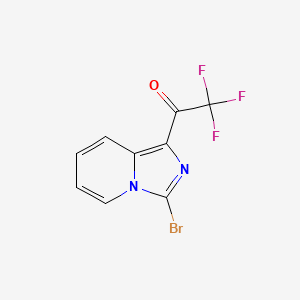 molecular formula C9H4BrF3N2O B8009840 1-{3-Bromoimidazo[1,5-a]pyridin-1-yl}-2,2,2-trifluoroethan-1-one 