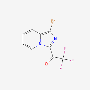 molecular formula C9H4BrF3N2O B8009841 1-{1-Bromoimidazo[1,5-a]pyridin-3-yl}-2,2,2-trifluoroethan-1-one 
