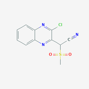 molecular formula C11H8ClN3O2S B8009870 (3-Chloro-2-quinoxalinyl)(methylsulfonyl)acetonitrile 