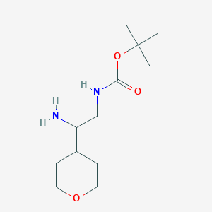 molecular formula C12H24N2O3 B8009877 tert-butyl N-[2-amino-2-(oxan-4-yl)ethyl]carbamate 