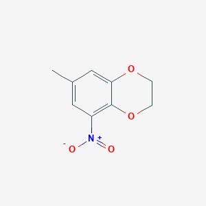 molecular formula C9H9NO4 B8009916 7-Methyl-5-nitro-2,3-dihydrobenzo[b][1,4]dioxine 