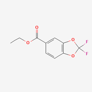 molecular formula C10H8F2O4 B8009922 2,2-Difluoro-benzo[1,3]dioxole-5-carboxylic acid ethyl ester 