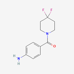 molecular formula C12H14F2N2O B8009937 (4-Aminophenyl)(4,4-difluoropiperidin-1-yl)methanone 