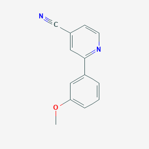 molecular formula C13H10N2O B8009974 2-(3-Methoxyphenyl)isonicotinonitrile 