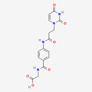 molecular formula C16H16N4O6 B8009989 2-[[4-[3-(2,4-Dioxopyrimidin-1-yl)propanoylamino]benzoyl]amino]acetic acid 