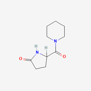 molecular formula C10H16N2O2 B8010081 1-((5-Oxo-2-pyrrolidinyl)carbonyl)piperidine CAS No. 59388-44-2