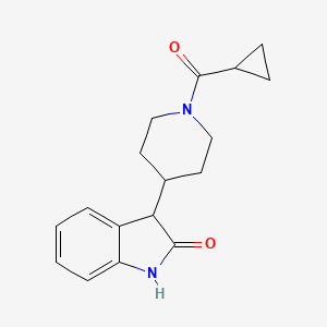 molecular formula C17H20N2O2 B8010098 3-(1-(Cyclopropanecarbonyl)piperidin-4-yl)indolin-2-one 