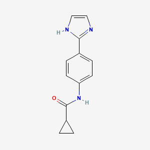 molecular formula C13H13N3O B8010110 N-[4-(1H-Imidazol-2-YL)phenyl]cyclopropanecarboxamide 