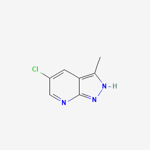 molecular formula C7H6ClN3 B8010134 5-Chloro-3-methyl-1H-pyrazolo[3,4-b]pyridine 