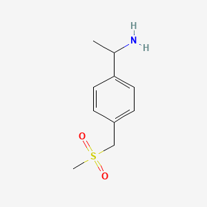 molecular formula C10H15NO2S B8010161 alpha-Methyl-4-[(methylsulfonyl)methyl]-benzenemethanamine 