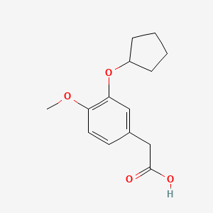 molecular formula C14H18O4 B8010262 3-Cyclopentyloxy-4-methoxyphenylacetic acid 