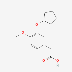 molecular formula C14H18O4 B8010262 3-环戊氧基-4-甲氧基苯乙酸 