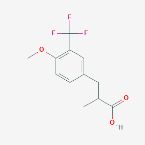 molecular formula C12H13F3O3 B8010270 3-(4-Methoxy-3-(trifluoromethyl)phenyl)-2-methylpropanoic acid 