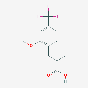 molecular formula C12H13F3O3 B8010273 3-(2-Methoxy-4-trifluoromethylphenyl)-2-methylpropionic acid 