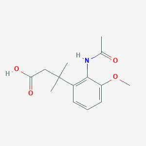 molecular formula C14H19NO4 B8010281 3-(2-Acetamido-3-methoxyphenyl)-3-methylbutanoic acid 