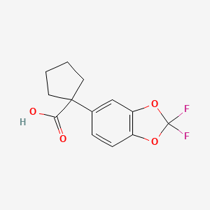 molecular formula C13H12F2O4 B8010285 1-(2,2-Difluorobenzo[d][1,3]dioxol-5-yl)cyclopentanecarboxylic acid 