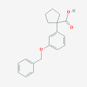 molecular formula C19H20O3 B8010308 1-(3-Phenylmethoxyphenyl)cyclopentane-1-carboxylic acid 
