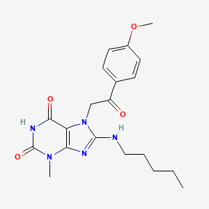 molecular formula C20H25N5O4 B8010351 7-[2-(4-Methoxyphenyl)-2-oxoethyl]-3-methyl-8-(pentylamino)purine-2,6-dione 