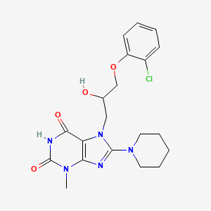 molecular formula C20H24ClN5O4 B8010366 7-[3-(2-Chlorophenoxy)-2-hydroxypropyl]-3-methyl-8-piperidin-1-ylpurine-2,6-dione 