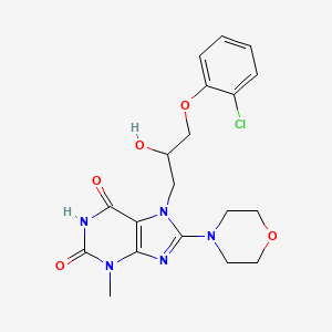 molecular formula C19H22ClN5O5 B8010372 7-[3-(2-Chlorophenoxy)-2-hydroxypropyl]-3-methyl-8-morpholin-4-ylpurine-2,6-dione 