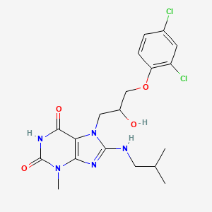 molecular formula C19H23Cl2N5O4 B8010444 7-[3-(2,4-Dichlorophenoxy)-2-hydroxypropyl]-3-methyl-8-(2-methylpropylamino)purine-2,6-dione 
