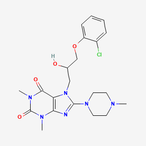 molecular formula C21H27ClN6O4 B8010468 7-[3-(2-Chlorophenoxy)-2-hydroxypropyl]-1,3-dimethyl-8-(4-methylpiperazin-1-yl)purine-2,6-dione 