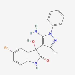 3-(5-amino-3-methyl-1-phenylpyrazol-4-yl)-5-bromo-3-hydroxy-1H-indol-2-one