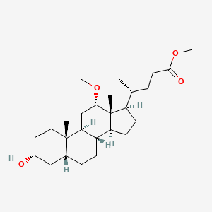 molecular formula C26H44O4 B8010561 methyl (4R)-4-[(3R,5R,8R,9S,10S,12S,13R,14S,17R)-3-hydroxy-12-methoxy-10,13-dimethyl-2,3,4,5,6,7,8,9,11,12,14,15,16,17-tetradecahydro-1H-cyclopenta[a]phenanthren-17-yl]pentanoate 