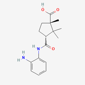 molecular formula C16H22N2O3 B8010571 (1S,3R)-3-[(2-aminophenyl)carbamoyl]-1,2,2-trimethylcyclopentane-1-carboxylic acid 