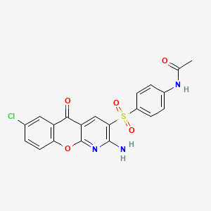 molecular formula C20H14ClN3O5S B8010585 N-[4-(2-amino-7-chloro-5-oxochromeno[2,3-b]pyridin-3-yl)sulfonylphenyl]acetamide 