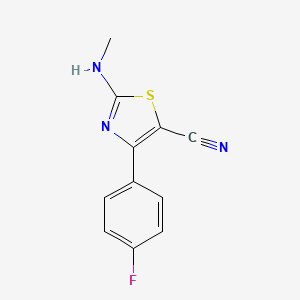molecular formula C11H8FN3S B8010596 4-(4-Fluorophenyl)-2-(methylamino)thiazole-5-carbonitrile 