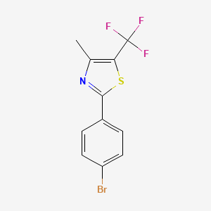 molecular formula C11H7BrF3NS B8010602 4-Methyl-5-trifluoromethyl-2-(4-bromo-phenyl)-thiazole 