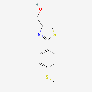 molecular formula C11H11NOS2 B8010611 4-Thiazolemethanol, 2-[4-(methylthio)phenyl]- CAS No. 1344046-01-0