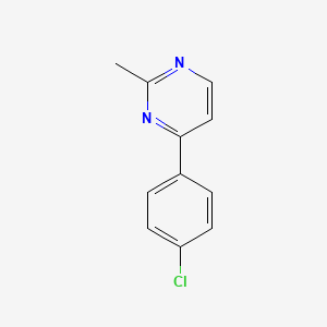 molecular formula C11H9ClN2 B8010628 4-(4-Chlorophenyl)-2-methylpyrimidine 