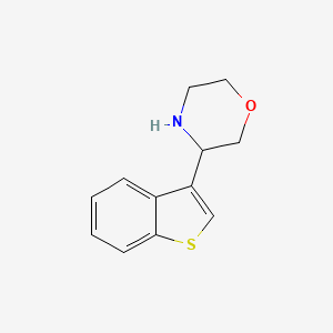 molecular formula C12H13NOS B8010656 3-(1-Benzothiophen-3-yl)morpholine 