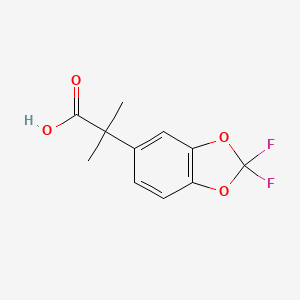 molecular formula C11H10F2O4 B8010687 2-(2,2-Difluoro-2H-1,3-benzodioxol-5-yl)-2-methylpropanoic acid 