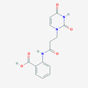 molecular formula C14H13N3O5 B8010707 2-[3-(2,4-Dioxopyrimidin-1-yl)propanoylamino]benzoic acid 