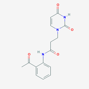 molecular formula C15H15N3O4 B8010716 N-(2-acetylphenyl)-3-(2,4-dioxopyrimidin-1-yl)propanamide 