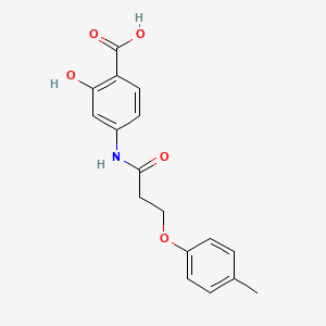 2-Hydroxy-4-[3-(4-methylphenoxy)propanoylamino]benzoic acid