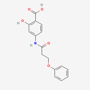 molecular formula C16H15NO5 B8010726 2-Hydroxy-4-(3-phenoxypropanoylamino)benzoic acid 